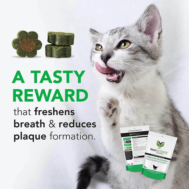 vetriscience laboratorios – Perio Plus Feline Bites para mascotas