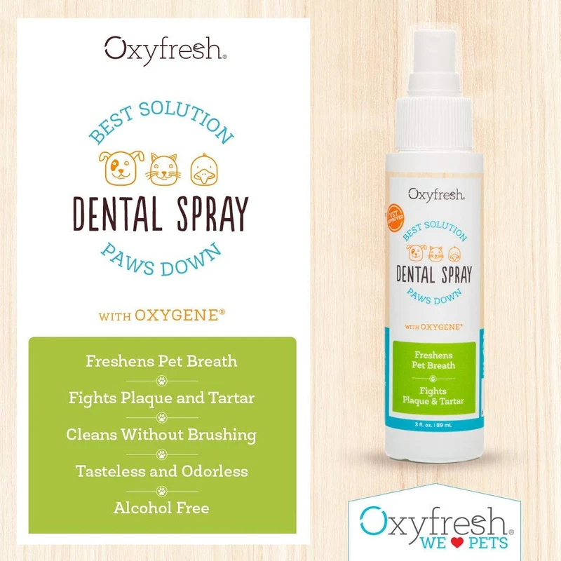 Oxyfresh Advanced Unflavored Pet Dental Spray - Stops The Toughest Dog, Cat, Pet Bad Breath: Best Way to Fight Plaque, Control Tartar and Keep Gums Healthy. No Brushing Pet Dental Solution. 3oz.