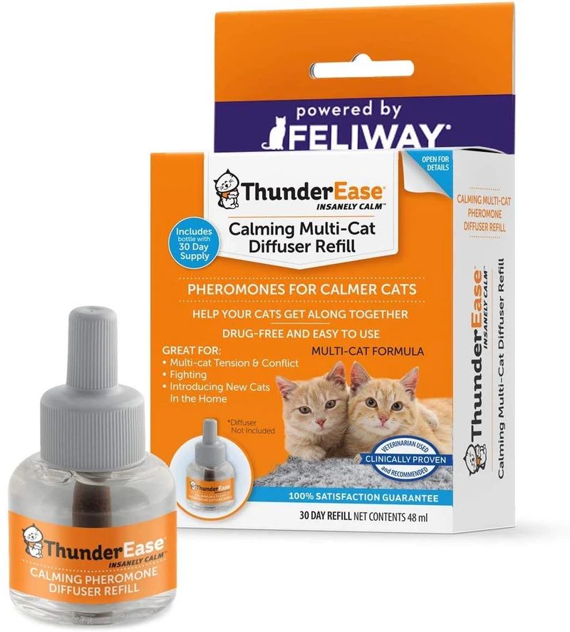 ThunderEase Multicat - Recambio de difusor de feromona calmante para reducir el conflicto, la tensión y la lucha de los gatos