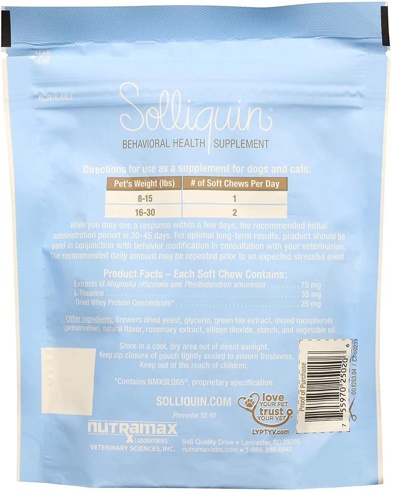Solliquin Soft Chews 75 Ct para SM a Med Perros/Gatos Grandes