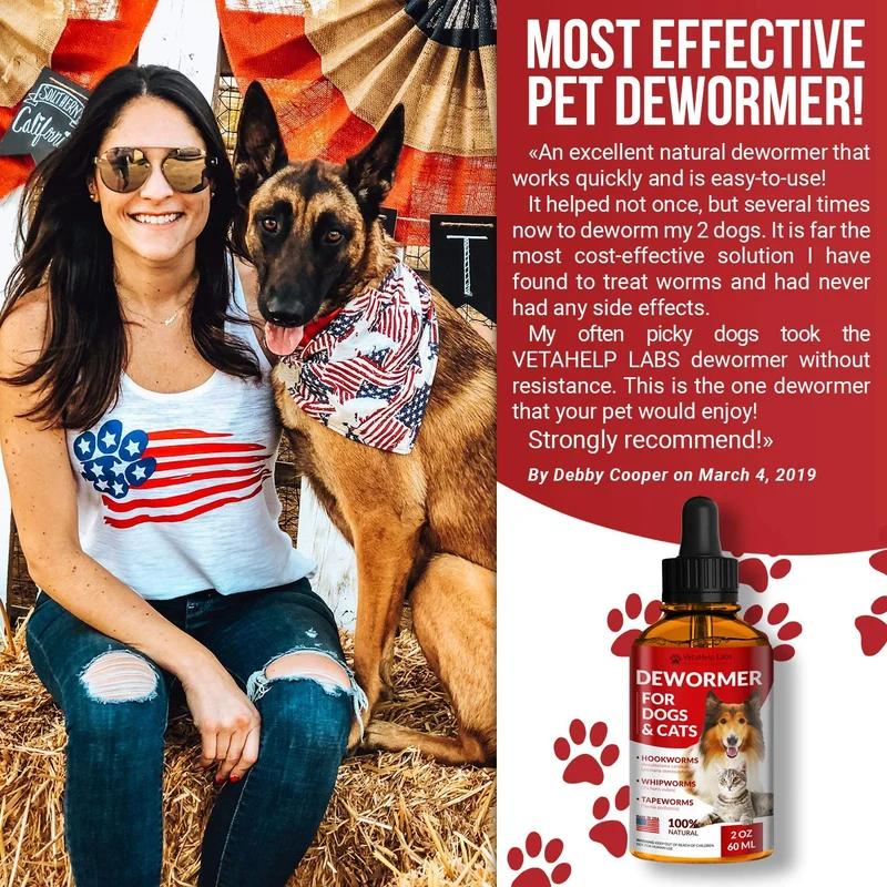DEW0RMER para perros y gatos (2 oz) – Treat & Prevent – Amplio espectro WHIPW0RM, H00KW0RM, R0UNDW0RM & TAPEW0RM DEW0RMER – Hecho en Estados Unidos – Natural Potente mezcla – Mascotas Senior, Gatito y Cachorro DEW0RMER
