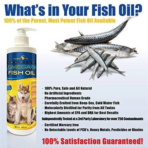 Aceite de pescado con omega 3 líquido para perros y gatos, suplemento alimenticio completamente natural probado para consumo humano, capturados en aguas de ambiente salvaje de los países nórdicos de Islandia, con mayor EPA y DHA que el aceite de salmón de