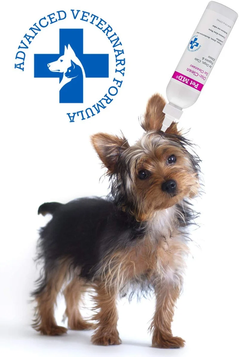 Pet MD otic Clean Limpiador de oídos para gatos y perros, guisante de olor, 8 onzas, fragancia de vainilla