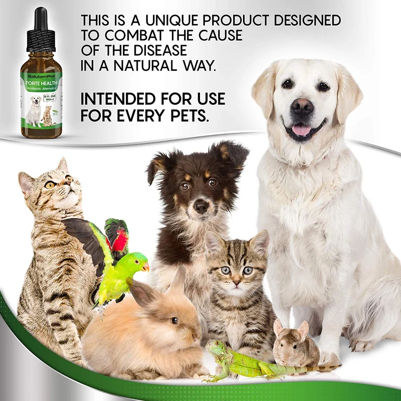 Herbal Alternative Medicine/Fast Imunne Activator/Broad-Spectrum Drops for Pets/Natural Pet Supplement Premium Quality/Natural Treatment with PAU D'Arco, Cranberry, Clove, Olive Leaf, Echinace