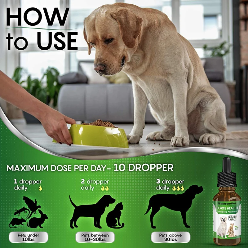 Herbal Alternative Medicine/Fast Imunne Activator/Broad-Spectrum Drops for Pets/Natural Pet Supplement Premium Quality/Natural Treatment with PAU D'Arco, Cranberry, Clove, Olive Leaf, Echinace