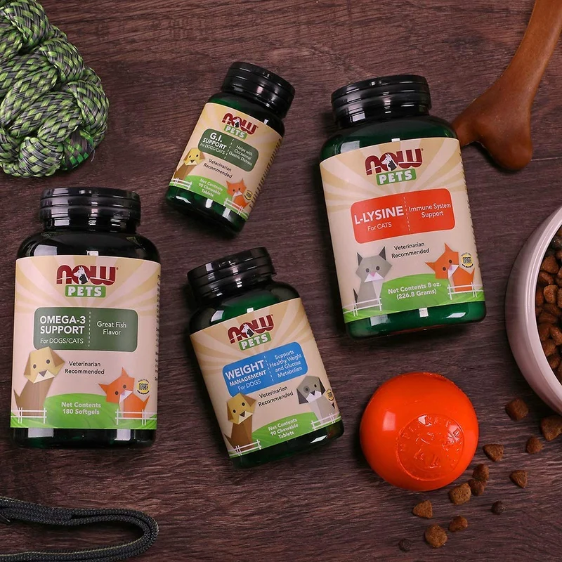 Now Pet Health, suplemento de lisina, en polvo, formulado para gatos, certificado por la NASC, 8 onzas