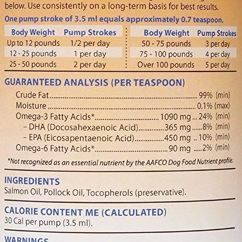 Grizzly Omega Health para perros y gatos, mezcla de aceite de salmón/pollock omega-3