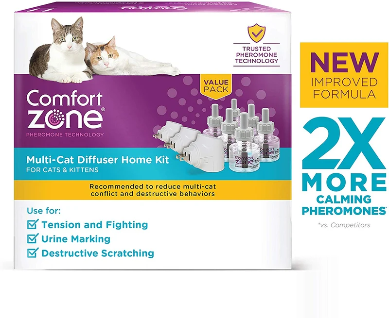 Comfort Zone - Juego de difusores para gatos (2 unidades, 3 difusores y 6 recambios)