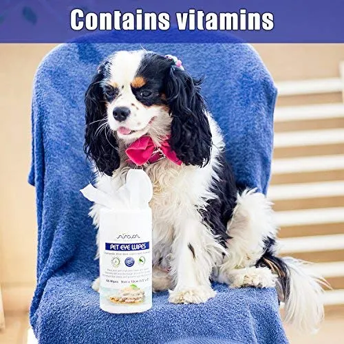Toallitas de ojos para mascotas Arava – para perros, gatos, cachorros y gatitos – 100 unidades – Natural y aromaterapia medicada – Elimina la suciedad y la descarga – Evita las manchas de desgarro y las irritaciones – Suave y suave