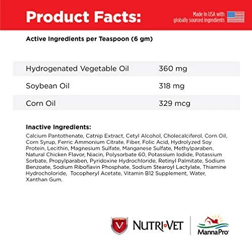 Nutri-Vet Feline Natural Oil Hairball Paw-Gel Chicken Flavor 3oz