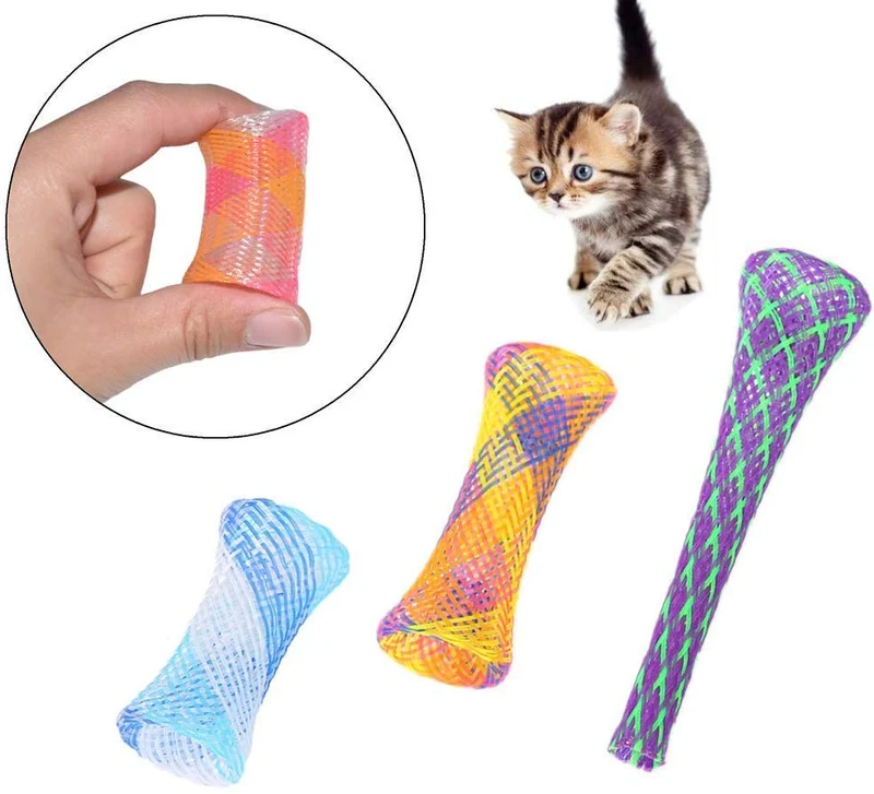 Paquete de 30 tubos de resorte coloridos para gatos o gatitos, juguetes interactivos para mascotas divertidos