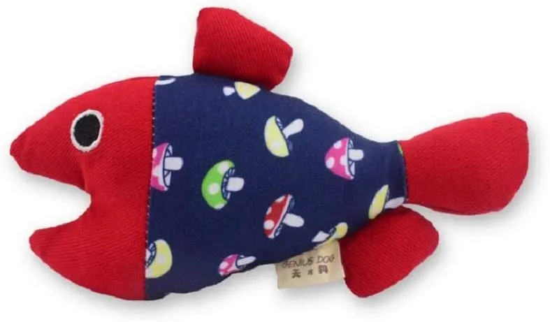 CattyBox Squeaky Fish Cat Toy | Funny Playing Fish Toy for Cats and Kittens with Squeak Noise | Interactive Catnip Filled Cat Toys for Mental and Physical Stimulation