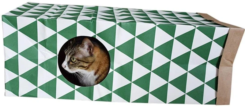 jzmyxa portátil gato bolsa de papel túnel Toy plegable Túnel para, conejos, gatos, hurones, mascota, papel, casa