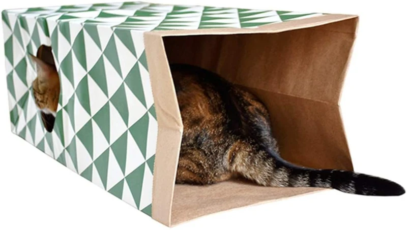 jzmyxa portátil gato bolsa de papel túnel Toy plegable Túnel para, conejos, gatos, hurones, mascota, papel, casa