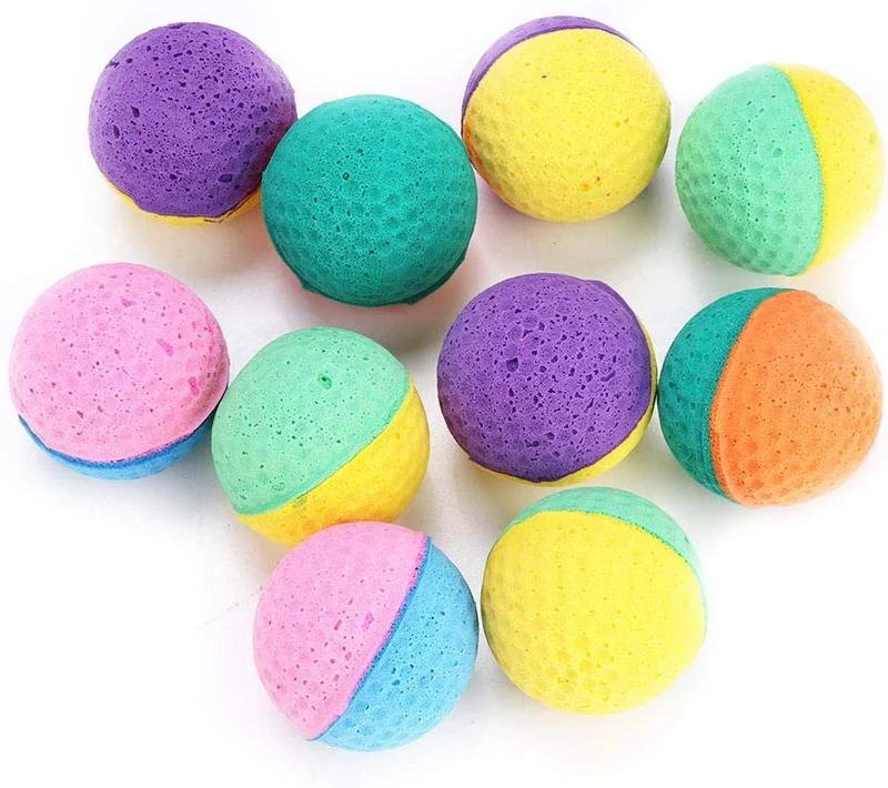 10 pelotas de látex para gatos, gatitos y mascotas, coloridas pelotas de espuma para rascar juguetes, juguetes interactivos para jugar con juguetes, para gatos, perros, cachorros, gatitos, mascotas, regalo novedoso