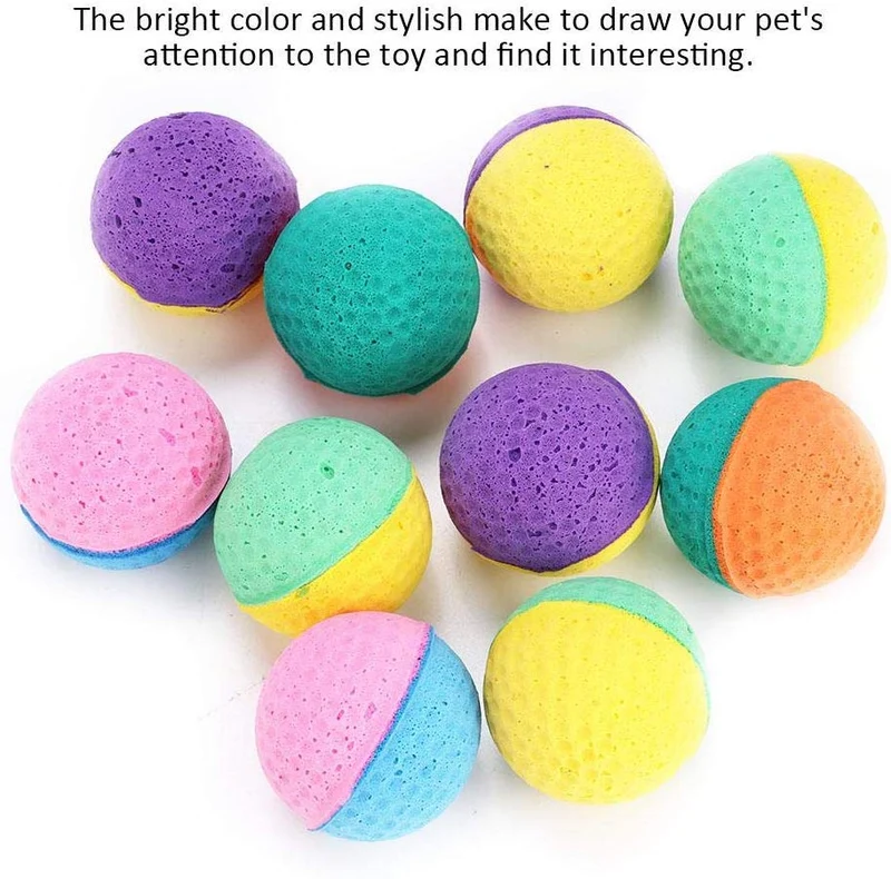10 pelotas de látex para gatos, gatitos y mascotas, coloridas pelotas de espuma para rascar juguetes, juguetes interactivos para jugar con juguetes, para gatos, perros, cachorros, gatitos, mascotas, regalo novedoso