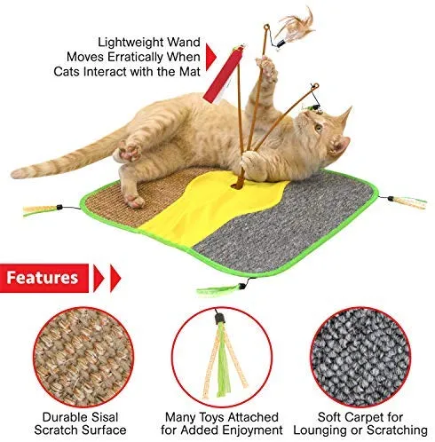 Kitty City Cat Toy Collection, Scratching Mat, Cat Scratching Toy, Cat Toy with Scratch Pad