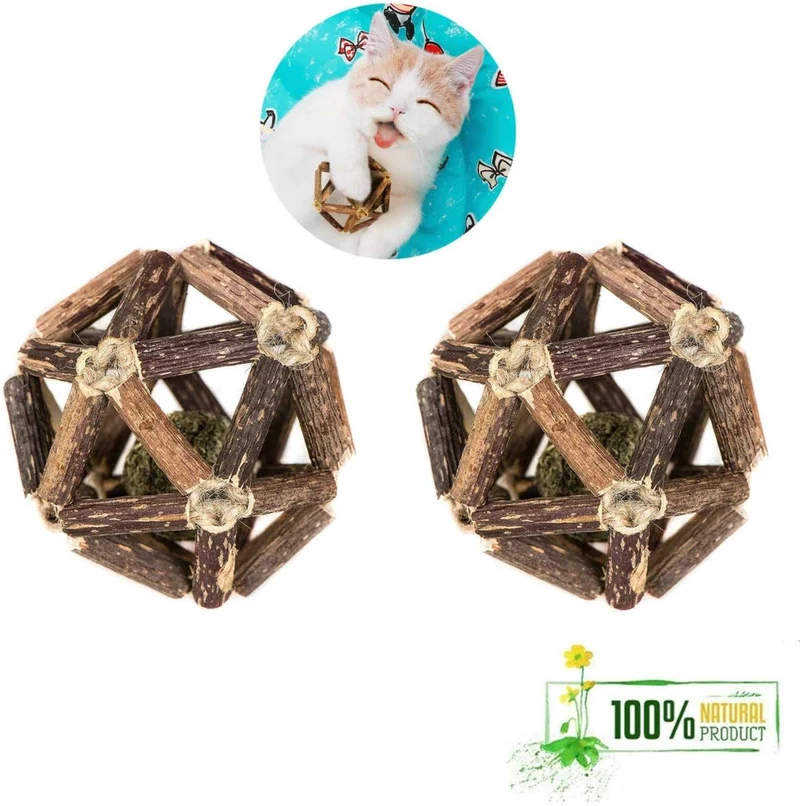 Deyace - Juego de 2 palos de gato, bolas de lana interactivas reemplazables, bolas de gato, pelotas de gato, juguetes divertidos para gatos, pelotas de gato, juguetes para perseguir a los gatos, 2 unidades