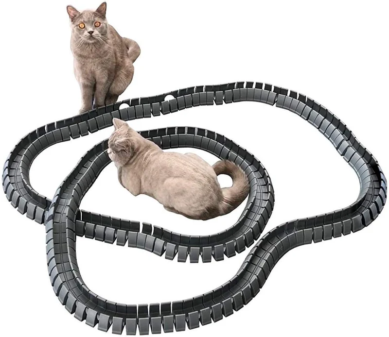 Magic Cat Track y pelota tamaño doble, juguete para gatos, Gatos, Mascotas, Kitties, que consta de 16 'flexible pistas y 4 bolas)