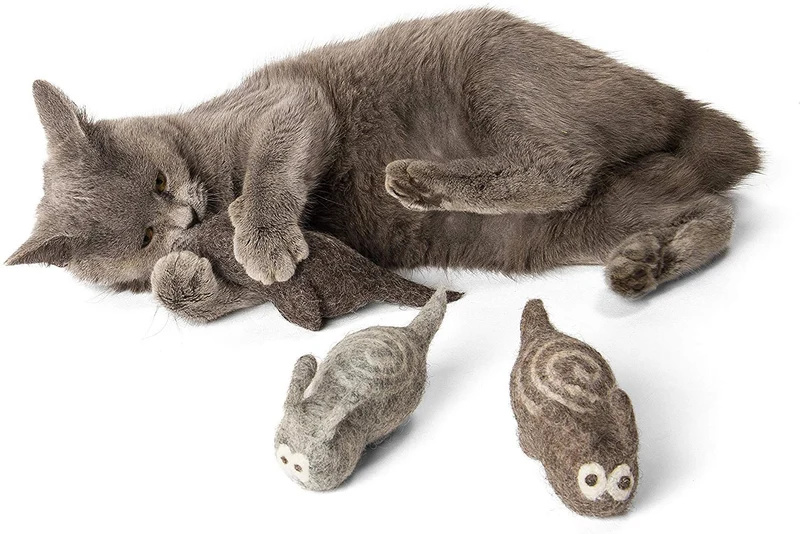 individual Critters kittitrails rellenables Catnip silvervine Juguete – 3 Pack – Orgánico Plata Vine Catnip incluidos