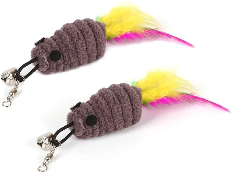 ZoyPet - Juego de 3 piezas de recambio interactivo de plumas de repuesto retráctiles para gatos, mariposas, libélulas, ratón, caterpillar, pájaros, plumas para gatos, 21 estilos variados CT15