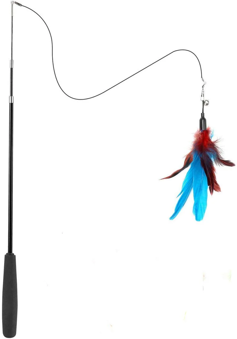 ZoyPet - Juego de 3 piezas de recambio interactivo de plumas de repuesto retráctiles para gatos, mariposas, libélulas, ratón, caterpillar, pájaros, plumas para gatos, 21 estilos variados CT15