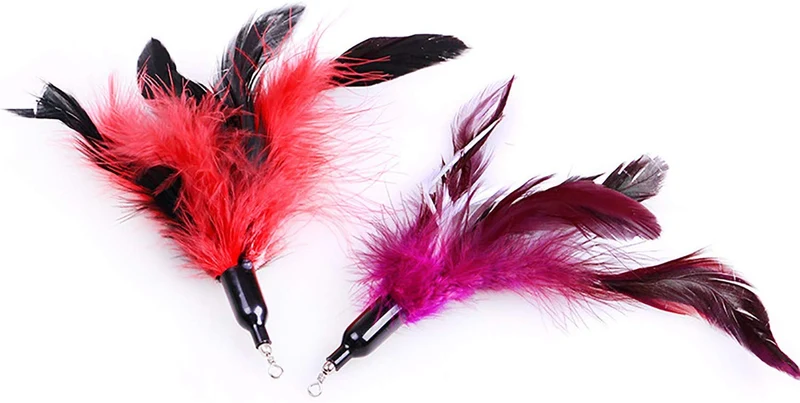 ZoyPet - Juego de 3 piezas de recambio interactivo de plumas de repuesto retráctiles para gatos, mariposas, libélulas, ratón, caterpillar, pájaros, plumas para gatos, 21 estilos variados CT15
