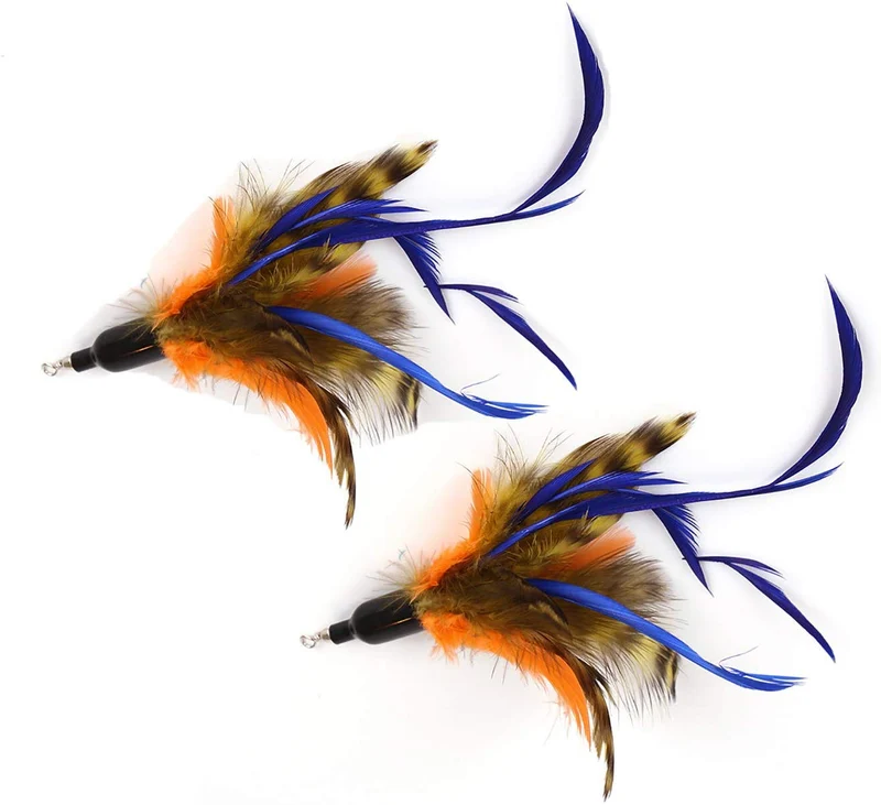 ZoyPet - Juego de 3 piezas de recambio interactivo de plumas de repuesto retráctiles para gatos, mariposas, libélulas, ratón, caterpillar, pájaros, plumas para gatos, 21 estilos variados CT15