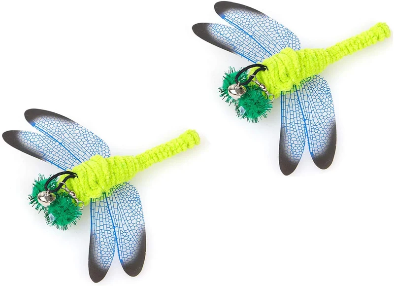 ZoyPet - Juego de 3 piezas de recambio interactivo de plumas de repuesto retráctiles para gatos, mariposas, libélulas, ratón, caterpillar, pájaros, plumas para gatos, 21 estilos variados CT15