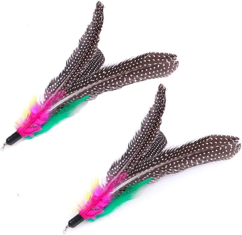 ZoyPet - Juego de 3 piezas de recambio interactivo de plumas de repuesto retráctiles para gatos, mariposas, libélulas, ratón, caterpillar, pájaros, plumas para gatos, 21 estilos variados CT15