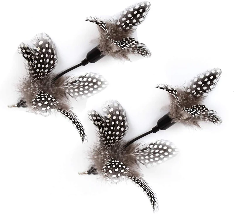 ZoyPet - Juego de 3 piezas de recambio interactivo de plumas de repuesto retráctiles para gatos, mariposas, libélulas, ratón, caterpillar, pájaros, plumas para gatos, 21 estilos variados CT15