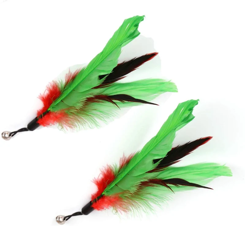 ZoyPet - Juego de 3 piezas de recambio interactivo de plumas de repuesto retráctiles para gatos, mariposas, libélulas, ratón, caterpillar, pájaros, plumas para gatos, 21 estilos variados CT15
