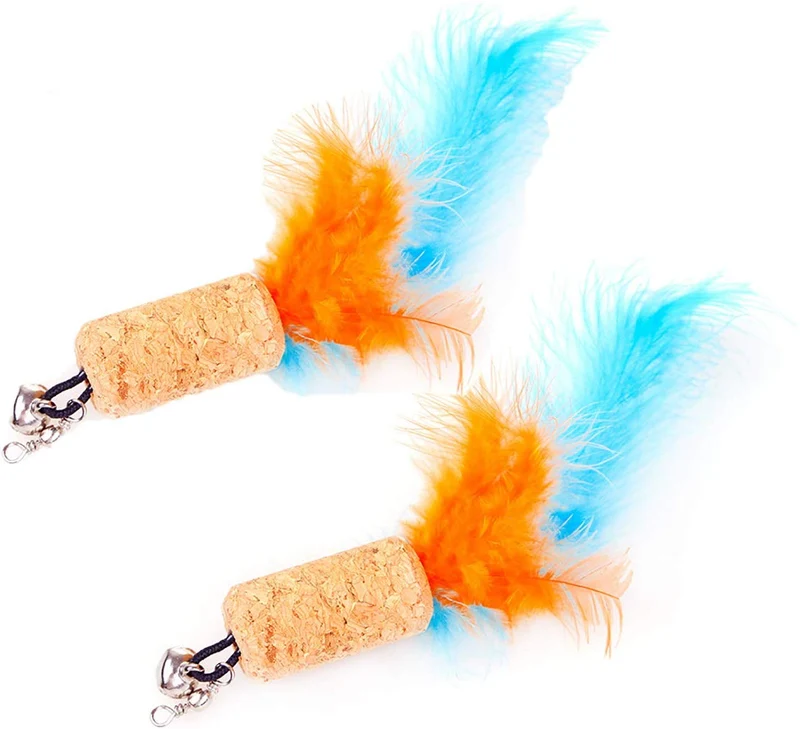 ZoyPet - Juego de 3 piezas de recambio interactivo de plumas de repuesto retráctiles para gatos, mariposas, libélulas, ratón, caterpillar, pájaros, plumas para gatos, 21 estilos variados CT15