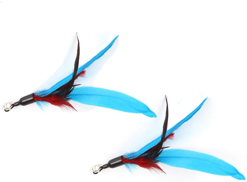 ZoyPet - Juego de 3 piezas de recambio interactivo de plumas de repuesto retráctiles para gatos, mariposas, libélulas, ratón, caterpillar, pájaros, plumas para gatos, 21 estilos variados CT15
