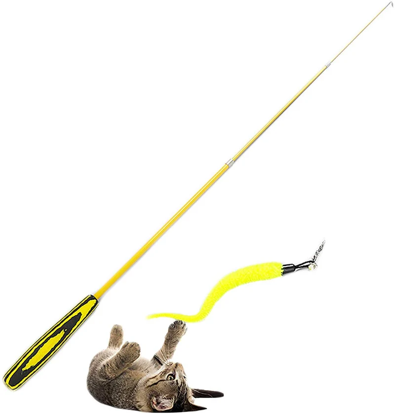 ZoyPet - Juego de 3 piezas de recambio interactivo de plumas de repuesto retráctiles para gatos, mariposas, libélulas, ratón, caterpillar, pájaros, plumas para gatos, 21 estilos variados CT15