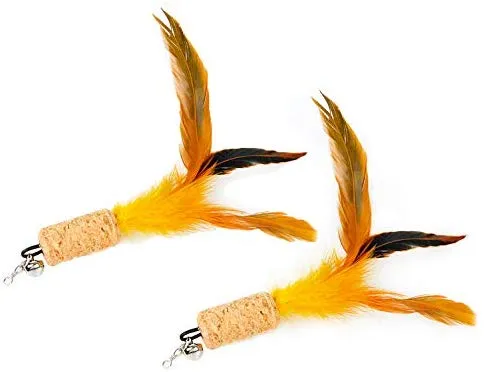 ZoyPet - Juego de 3 piezas de recambio interactivo de plumas de repuesto retráctiles para gatos, mariposas, libélulas, ratón, caterpillar, pájaros, plumas para gatos, 21 estilos variados CT15
