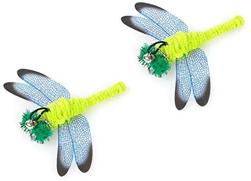 ZoyPet - Juego de 3 piezas de recambio interactivo de plumas de repuesto retráctiles para gatos, mariposas, libélulas, ratón, caterpillar, pájaros, plumas para gatos, 21 estilos variados CT15