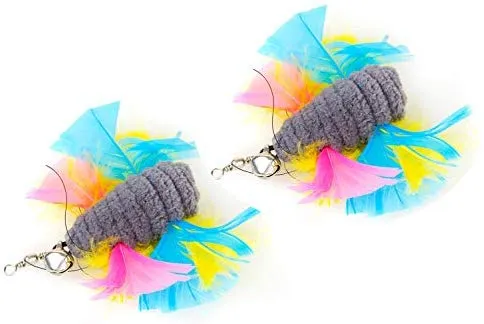 ZoyPet - Juego de 3 piezas de recambio interactivo de plumas de repuesto retráctiles para gatos, mariposas, libélulas, ratón, caterpillar, pájaros, plumas para gatos, 21 estilos variados CT15