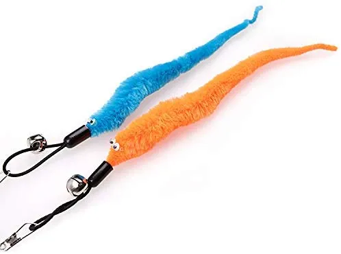 ZoyPet - Juego de 3 piezas de recambio interactivo de plumas de repuesto retráctiles para gatos, mariposas, libélulas, ratón, caterpillar, pájaros, plumas para gatos, 21 estilos variados CT15