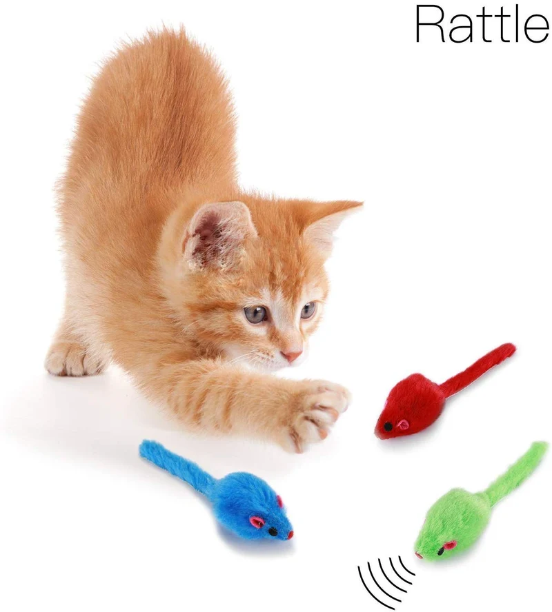 FZR Legend 19 Juguetes para gatos, 15 peluches, ratones pequeños, 3 pelotas de mylar, 1 juguete interactivo para gatos, cachorros, gatitos