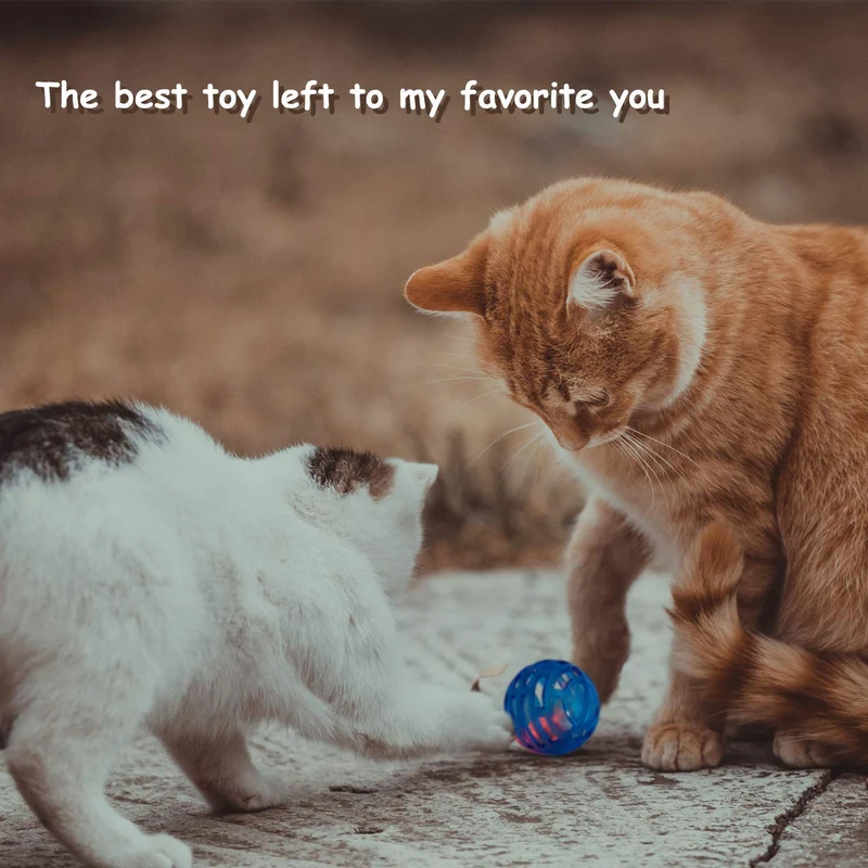 Gejoy - Juego de 3 pelotas de gato con luz intermitente y campana eléctrica interactiva, para exteriores, divertido, gato, gatito, movimiento, juguetes