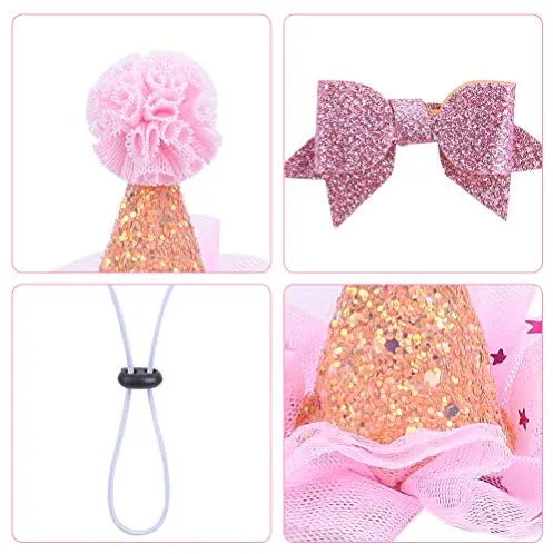 Bandana de cumpleaños para perro, de Escenereal, suministros para fiestas de cumpleaños, falda tutú, bufanda y collar, para mascotas, cachorros, gatos, niñas, color rosa, para fiesta de cumpleaños