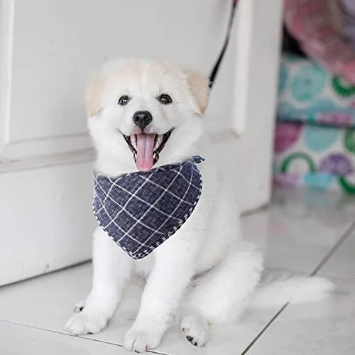 Segarty Bandana para perro, bufandas para cachorros pequeños, medianos, grandes, a cuadros, reversibles, para mascotas, bandanas, accesorios, juego de pañuelos triangulares