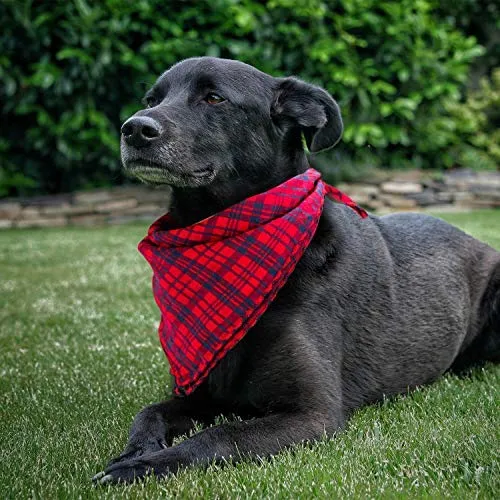 Segarty Bandana para perro, bufandas para cachorros pequeños, medianos, grandes, a cuadros, reversibles, para mascotas, bandanas, accesorios, juego de pañuelos triangulares