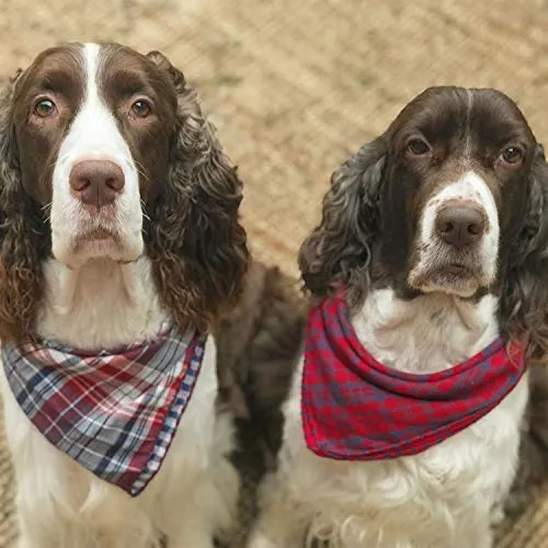 Segarty Bandana para perro, bufandas para cachorros pequeños, medianos, grandes, a cuadros, reversibles, para mascotas, bandanas, accesorios, juego de pañuelos triangulares