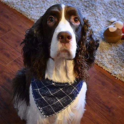 Segarty Bandana para perro, bufandas para cachorros pequeños, medianos, grandes, a cuadros, reversibles, para mascotas, bandanas, accesorios, juego de pañuelos triangulares