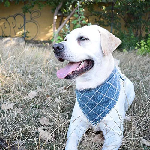 Segarty Bandana para perro, bufandas para cachorros pequeños, medianos, grandes, a cuadros, reversibles, para mascotas, bandanas, accesorios, juego de pañuelos triangulares