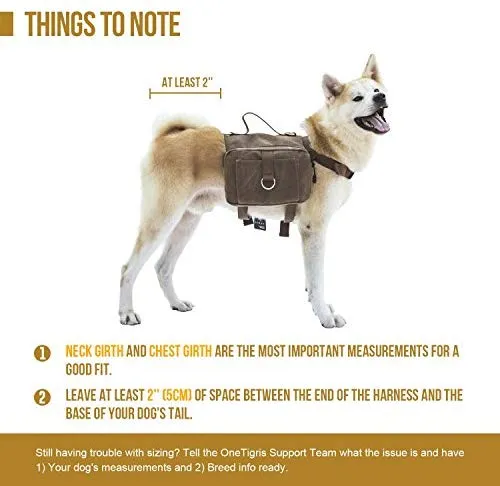 OneTigris – Mochila para perro de viaje de camping senderismo para perro mediano y grande