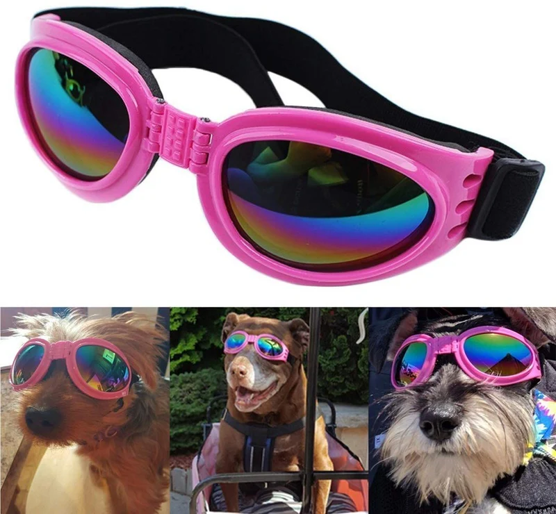 QUMY Dog Goggles Eye Wear Protection Waterproof Pet Sunglasses for Dogs About Over 15 lbs