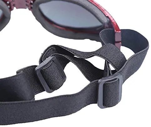 QUMY Dog Goggles Eye Wear Protection Waterproof Pet Sunglasses for Dogs About Over 15 lbs